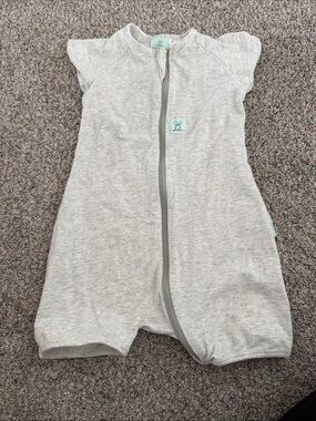 ergoPouch Short Sleeve Romper 0.2 TOG Grey Marle size 1